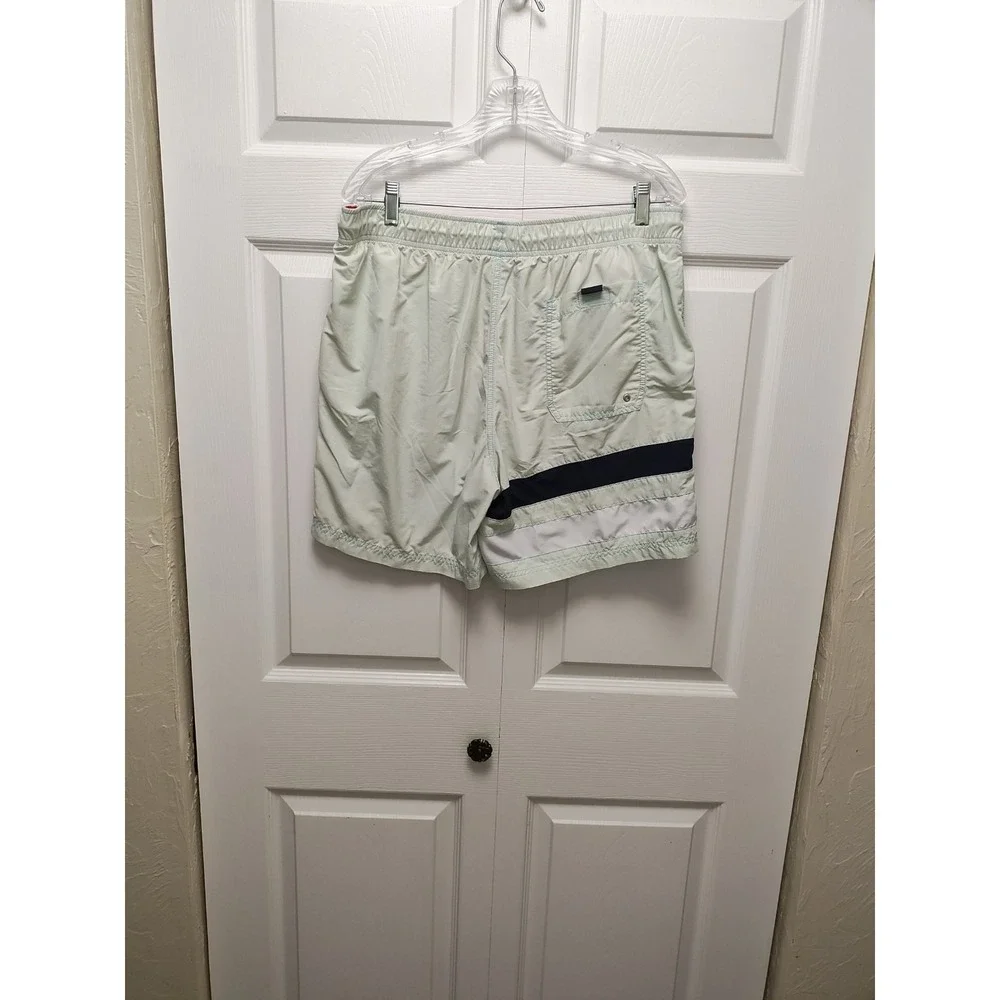 Nautica Swimwear Sea Green/Coral/Navy Blue/ White Large Shorts